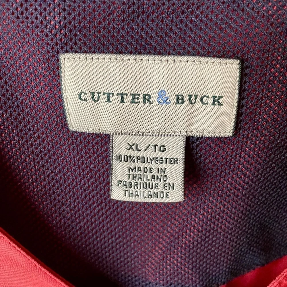 Cutter & Buck men’s v-neck pullover windbreaker golf jacket w/ pockets XL red